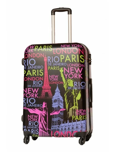 Juego De 3 Maletas Ciudades Negro - Imagen 2