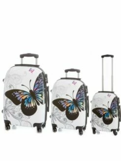 Juego De 3 Maletas Mariposas