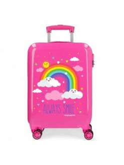 Maleta Cabina Movom Arcoiris Always Smile Rosa