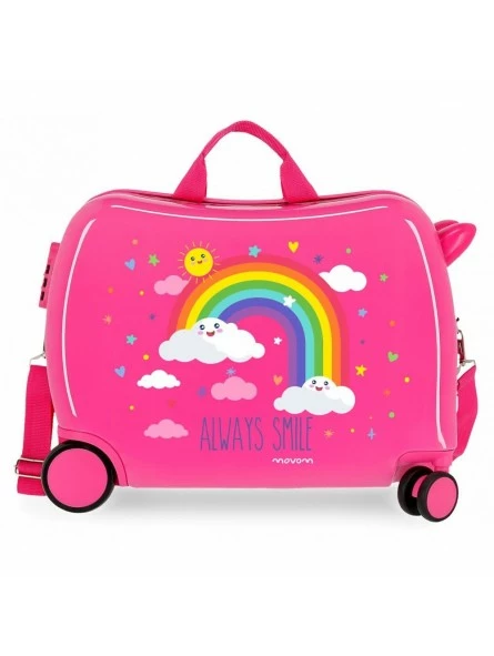 Maleta Correpasillos Movom Arcoiris Always Smile Rosa
