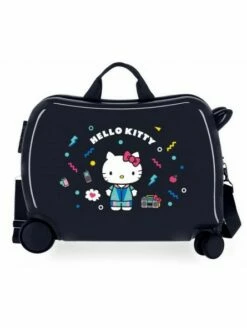Maleta Correpasillos Negra Hello Kitty Castle
