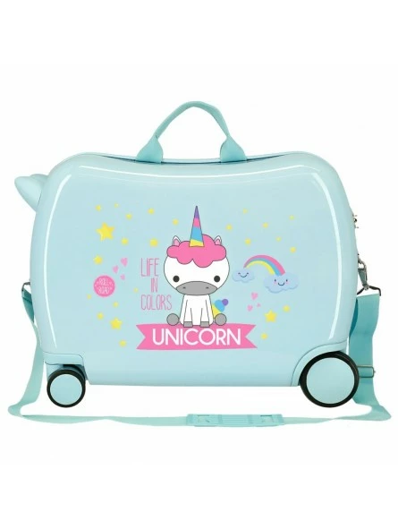 Maleta Correpasillos RG Roll Road Little Me Unicorn Celeste - Imagen 4