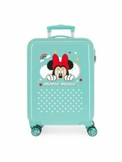 Disney Maleta Cabina Minnie Rainbow Turquesa