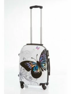 Maleta Pequeña Mariposas Blanca